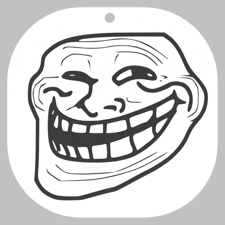 Troll Face (Reverse Print) by Art3Design, Download free STL model